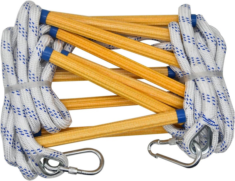 JFFLYIT 13ft Fire Escape Rope Ladder Emergency Fire Ladders Fire Escape Ladder for 2 Story - Image 1
